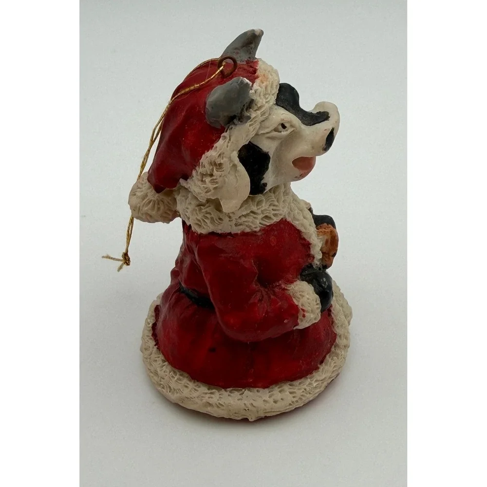 Vintage‎ Santa Cow Christmas Ornament Red Suit Farm Animal Holiday Decor